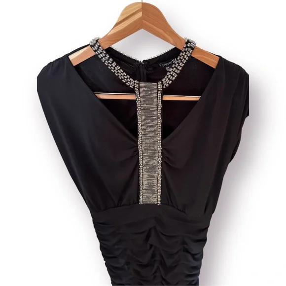 🛍️SALE🛍️ Forever 21 Jeweled Neckline Black Mini Dress - Picture 4 of 9
